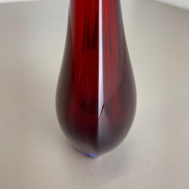 Large Murano Glass Sommerso Stem Vase from Flavio Poli, Italy, 1960s For Sale - Image 12 of 18