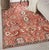 Raspberry Red 10x14 Lush Rustic Coral Traditional Geometric Hand Knotted Wool Carpet Rug For Sale - Image 8 of 8