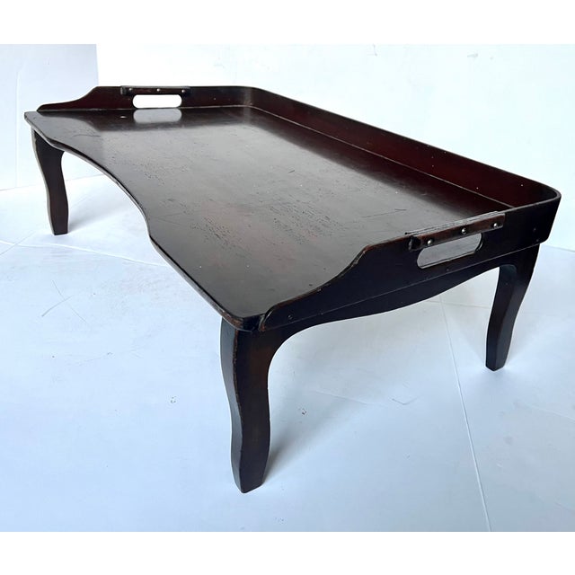Traditional Vintage Robert Keith Mahogany Folding Breakfast Tray For Sale - Image 3 of 8