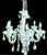 Hollywood Regency Vintage Murano Glass Crystal Chrome 6 Light Chandelier For Sale - Image 3 of 11