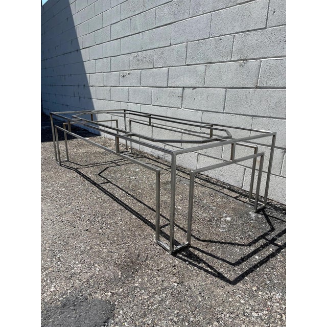 Mid 20th Century Vintage Chrome Geometric Coffee Table For Sale - Image 5 of 10