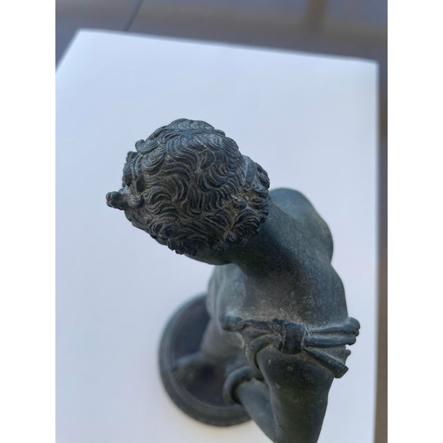 Copper Grand Tour Solid Bronze “Narcissus” After the Antique – Early 20th Century Classical Figure For Sale - Image 8 of 15