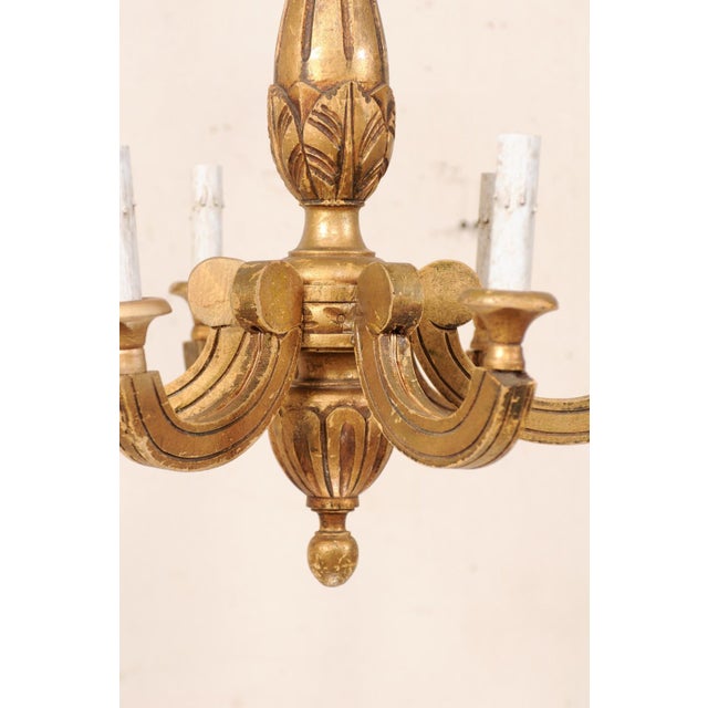 Mid 20th Century Mid 20th Century French 6-Light Gilt Chandelier For Sale - Image 5 of 11