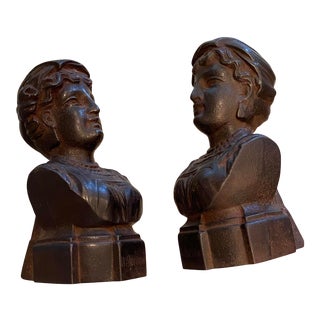 1900-1909 French Antique Chenets of Iron Modified- a Pair For Sale