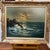 Oil on canvas seascape at sunset by Peter Hermann Schmidt German American artist signed framed
