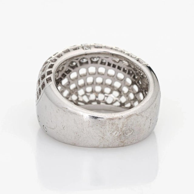 Early 21st Century Cartier Nouvelle Vague Paris Ring Diamond 18k White Gold Sz 6 Vintage c2000 For Sale - Image 5 of 7