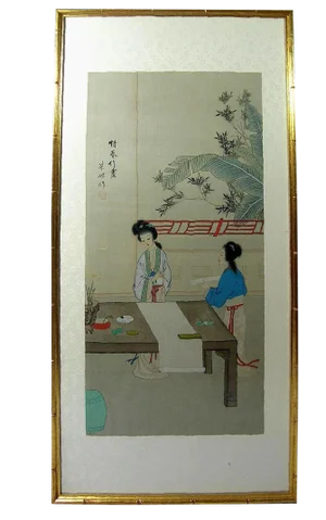 1950s Vintage Chinese Watercolor Painting by Zhu Tan