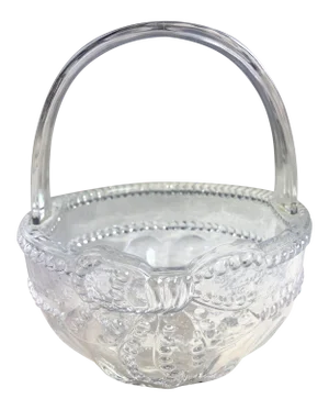 Vintage Mid 20th Century Crystal Bowl / Basket by Evita Germany