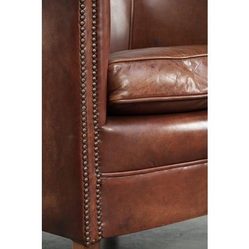 Club Chair in Cowhide Leather For Sale - Image 10 of 13