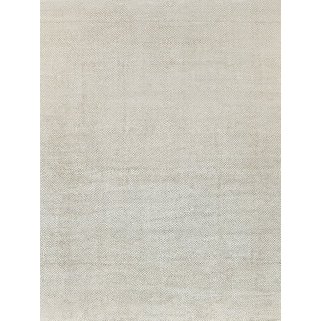 Exquisite Rugs Pearl Handmade Bamboo Silk & Cotton Light Beige Rug-9'X12' For Sale