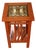 21st Century Frank Lloyd Wright Inspired Solid Wood Accent Table With Stained Glass Inset For Sale