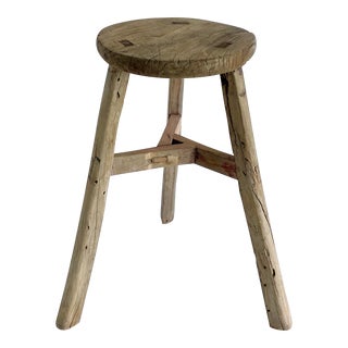 Rustic Elm Milking Stool For Sale