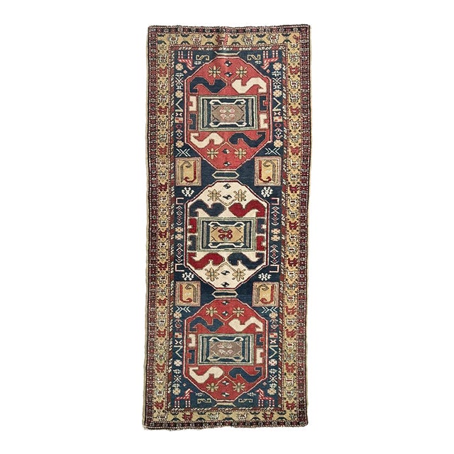1940s Woven in the Northwest HerizMeshkin Region with Village Dogs of Protection Rug 3.6 x 8.7 For Sale