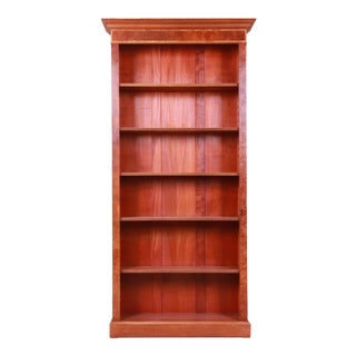 Victorian Style Burled Walnut and English Yew Wood Tall Bookcase For Sale