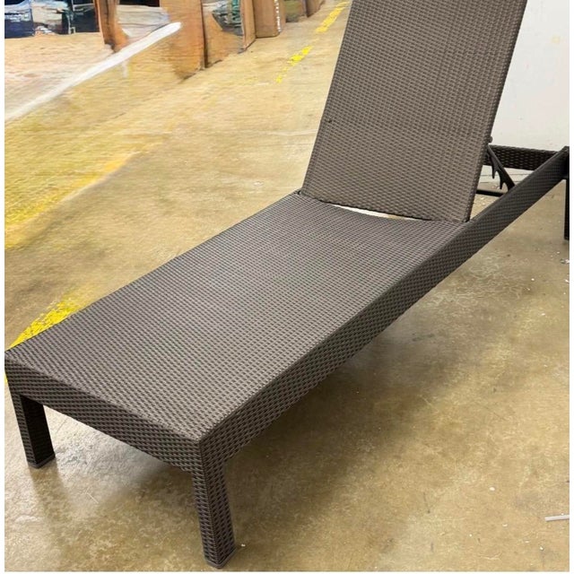 Contemporary Janus Et Cie Quinta Bronze Fully Woven Outdoor Chaise Lounges – Set of 5, New Never Used For Sale - Image 3 of 5