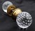 Antique Controlled Bubble Glass Wide Shank Door Knob Set For Sale - Image 4 of 6