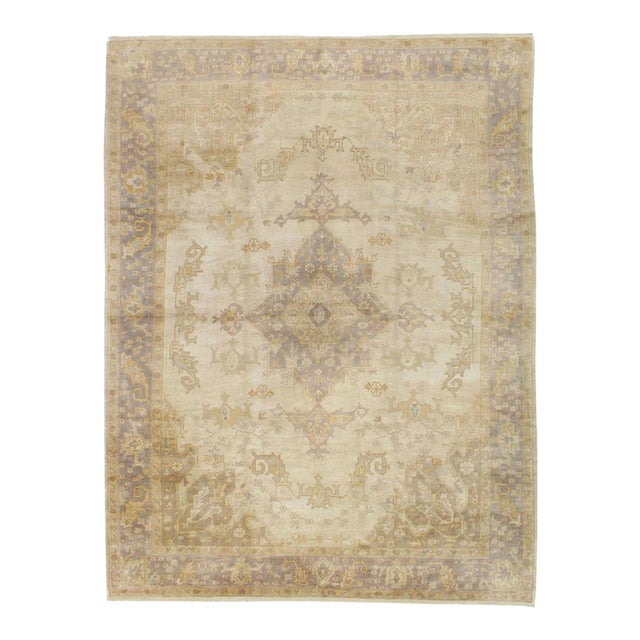 Galerie Shabab Collection Mid-20th Century Turkish Oushak Room Size Carpet For Sale
