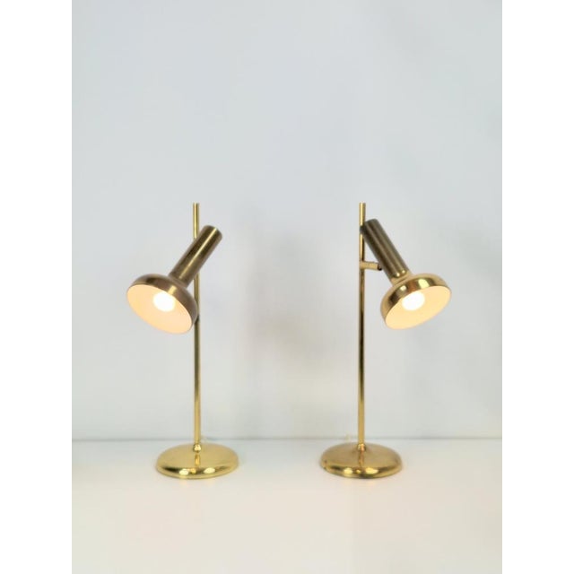 1970s Vintage Brass Trumpet Table Lamps by Solken Leuchten, 1970s, Set of 2 For Sale - Image 5 of 13