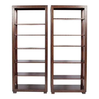 Mid 20th Century Henredon Chinese Chippendale Mahogany Etageres - a Pair For Sale
