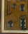 20th Century Assemblage of Vintage and Antique Keys in Walnut Frame For Sale - Image 11 of 12