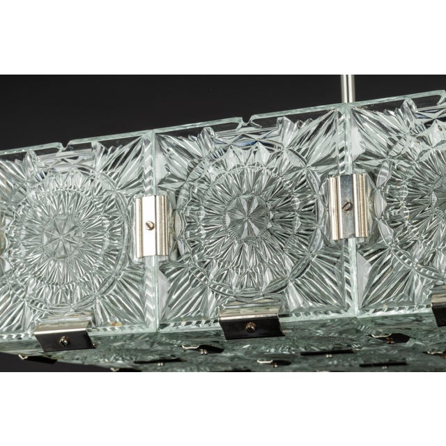 Large Mid-Century Glass Chandelier from Veb Lighting, Germany, 1970s For Sale - Image 14 of 16