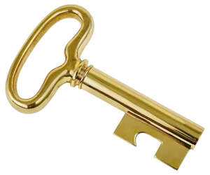 Large Brass Key Cork Screw or Bottle Opener attributed to Carl Auböck, Austria, 1950s