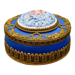 Royal Dux Czech Elfinware Floral Porcelain Bronze Ormolu Trinket Box