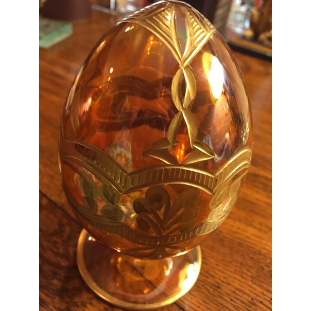 1980s Blown Glass Pedestal Egg For Sale - Image 4 of 9