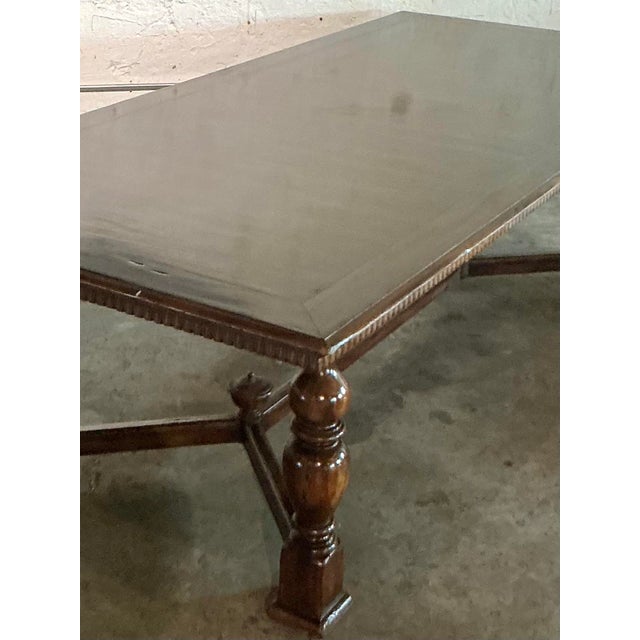 Rustic European Vintage Boho Alfonso Marina Monumental Turned Wood Dining Table For Sale - Image 3 of 12