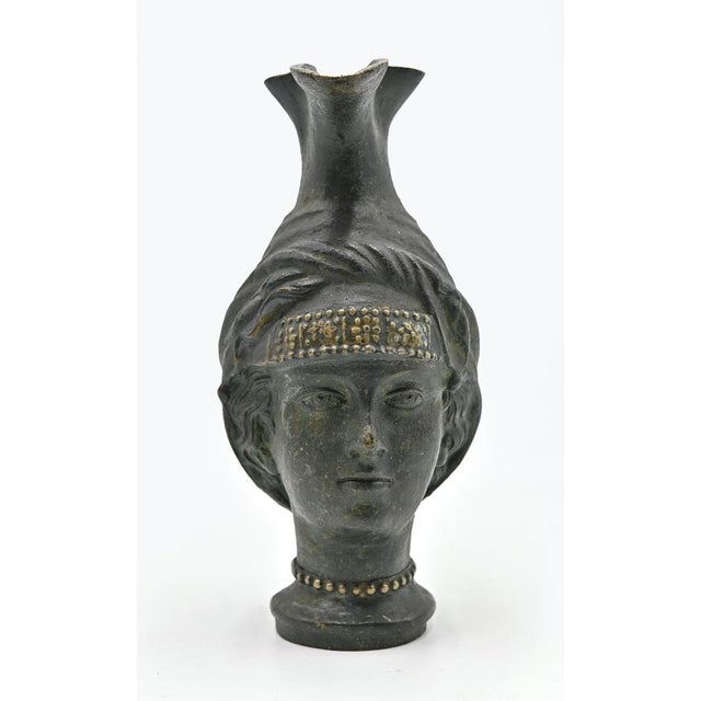 Bronze Jug Sculpture with Female Head Design, Early 20th Century For Sale - Image 4 of 8