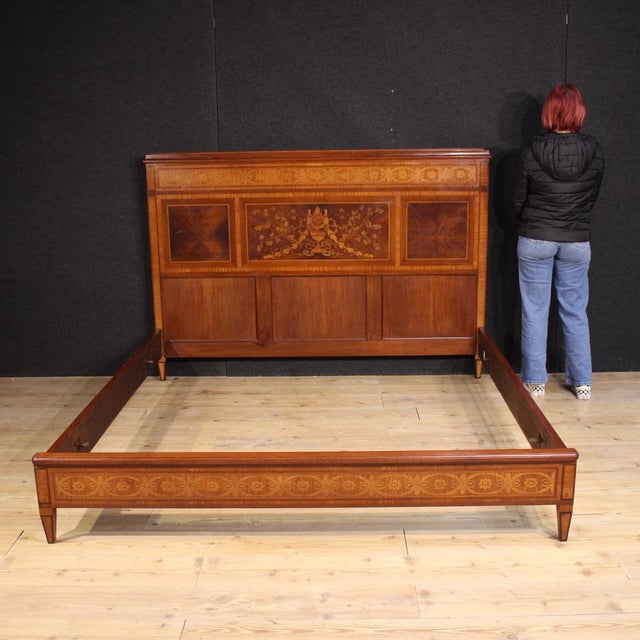 Vintage Italian Louis XVI Style Double Bed, 1950 For Sale - Image 3 of 13