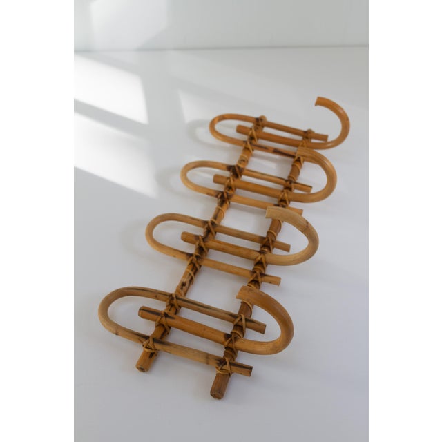 1950s Italian Bamboo and Rattan Coat Rack, 1950s For Sale - Image 5 of 15