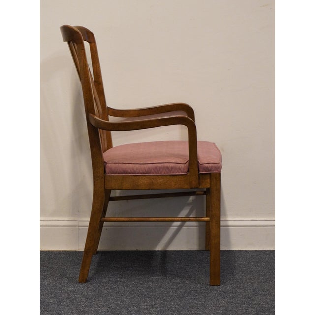 Late 20th Century Drexel Furniture Woodbriar Collection Rustic European Slat Back Dining Arm Chair For Sale - Image 5 of 9