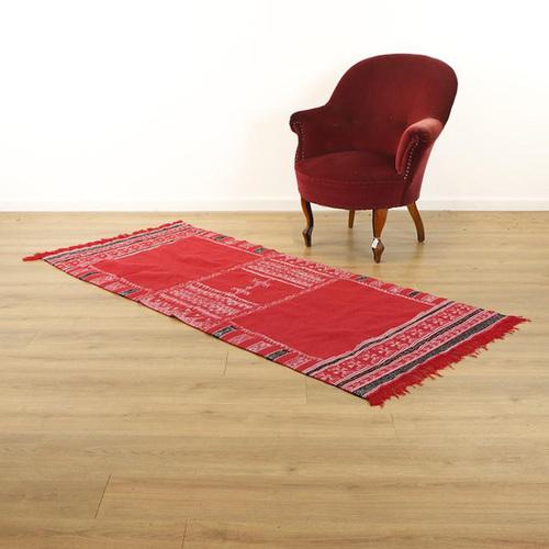 Vintage Red Wool Rug For Sale - Image 5 of 8
