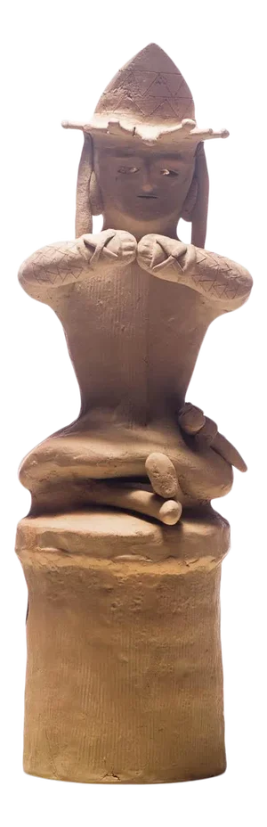 Vintage Japanese Haniwa Terracotta Meditating Warrior Figure