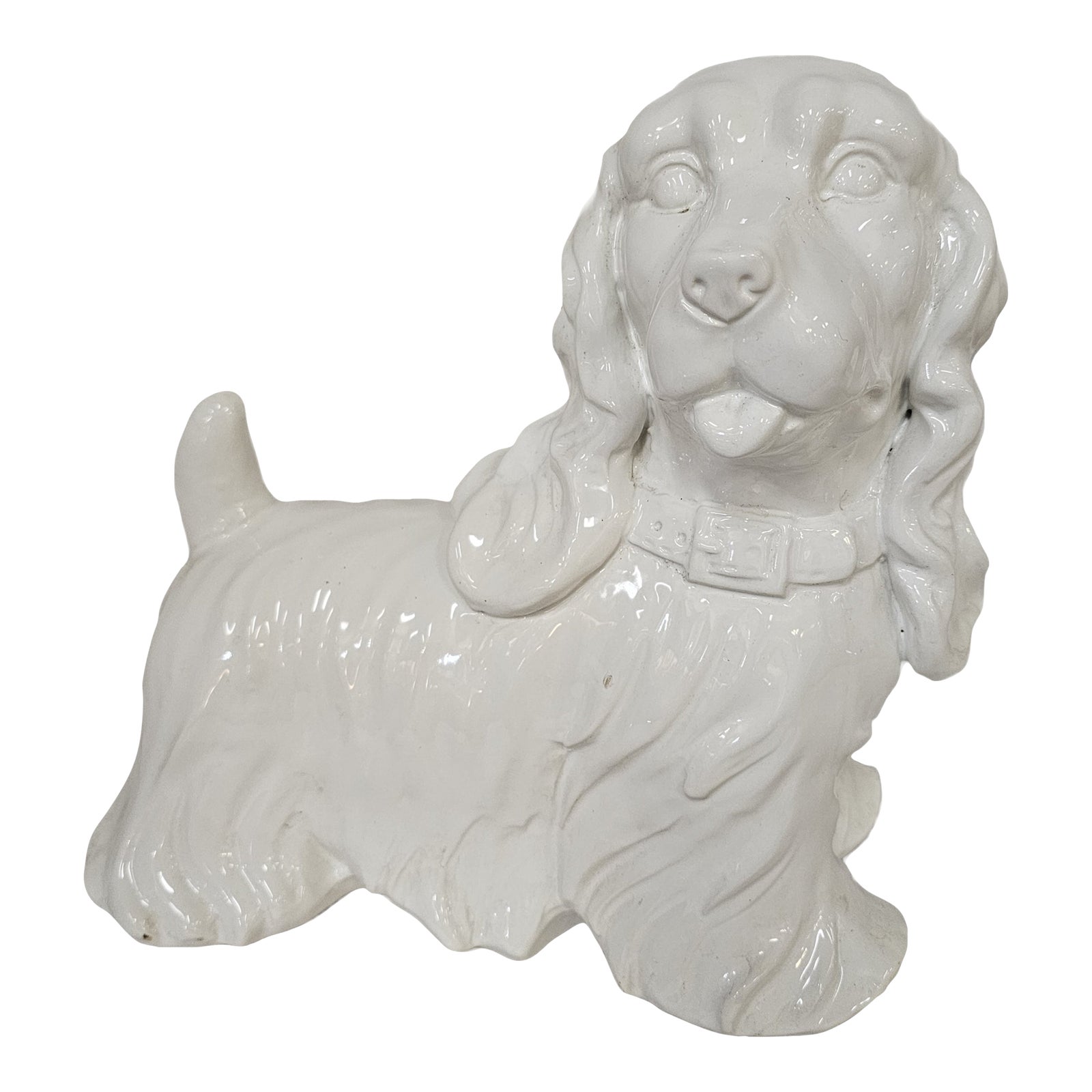 Mid Century Modern White Large Ceramic Dog Chairish