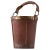 Mid-Century Bucket or Basket in Leather and Metal, 1940s For Sale - Image 9 of 9