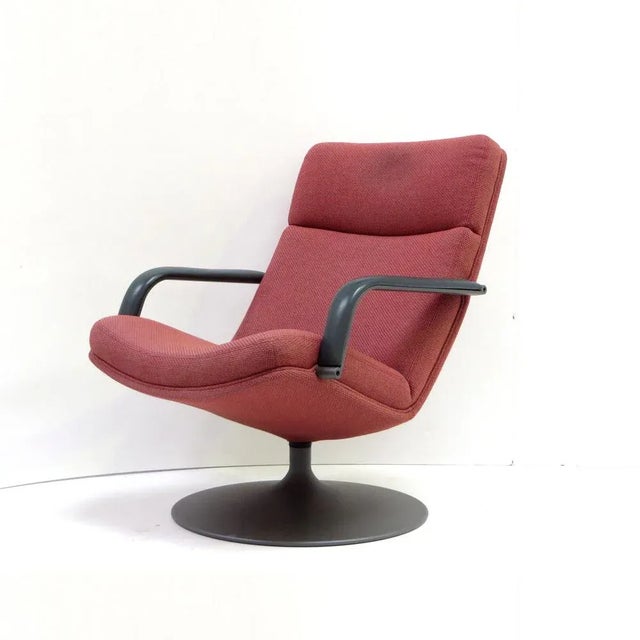 Textile Model F142 Lounge Chair in Pink Upholstery by Geoffrey Harcourt for Artifort, 1970s For Sale - Image 7 of 8
