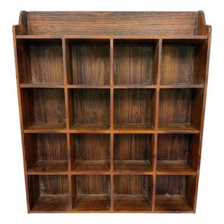 Vintage Wood Cubby Hole Cupboard, Wall Mount or Tabletop For Sale