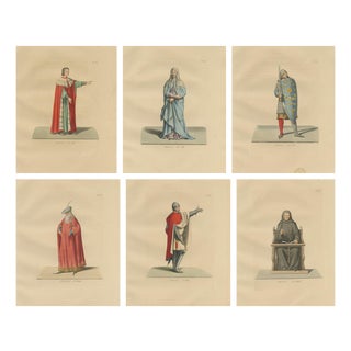 Medieval Costumes, 1860, Paper, Set of 6 For Sale