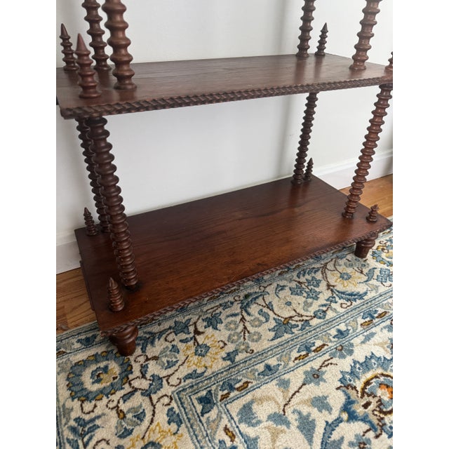 Brown Victorian Spindle Wooden Etagere Stand For Sale - Image 8 of 12
