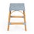 Spritely Home Accent Furniture Robias 24.5 in. Seat Height Rectangular Rattan Backless Counter Stool with Footrest, Baby Blue/ Natural Rattan Frame For Sale - Image 4 of 9