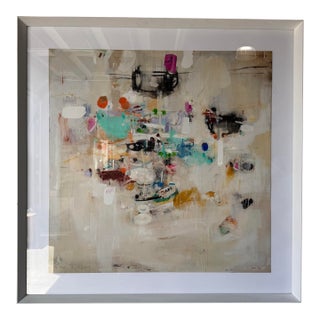 Juanma Reyes “Tendedero” Spanish Expressionist Abstract Mixed Media Collage Painting, Signed For Sale