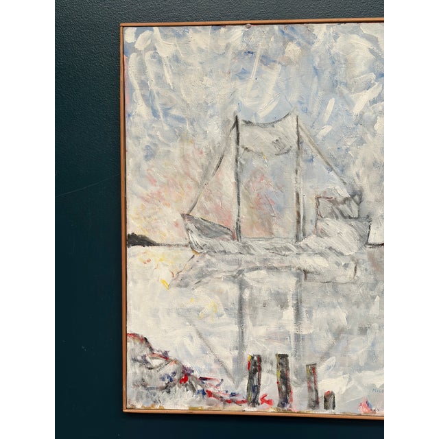 Michael Hertzman, Silhouette of the Boat, 1992, Oil on Canvas, Framed For Sale - Image 12 of 18