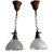 Mid-Century Modern Antique Starburst Wheel Cut Hanging Pendant Lights - a Pair For Sale - Image 3 of 10
