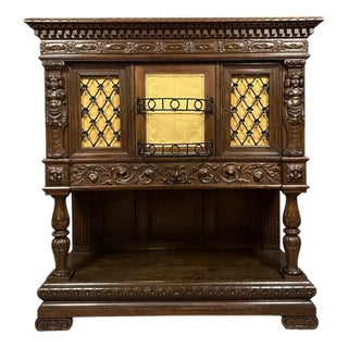 Renaissance Style Cupboard in Walnut and Oak, 1850 For Sale