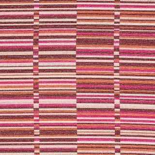 Schumacher Tierra Stripe Fabric, Berry For Sale