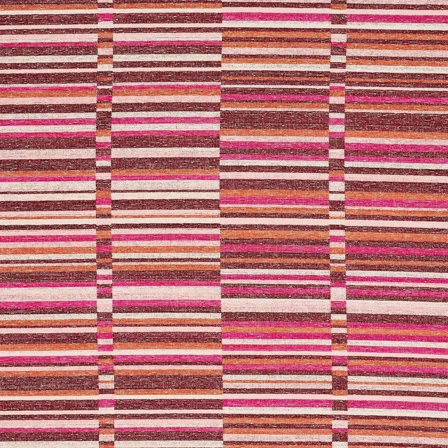 Schumacher Tierra Stripe Fabric, Berry For Sale