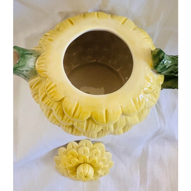 Fitz and Floyd Fitz & Floyd Oci Yellow Zinnia Flower Teapot For Sale - Image 4 of 7