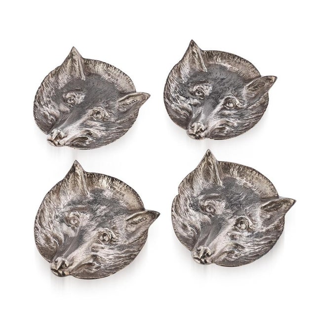 Silver Fox Head Dishes fom Asprey & Co., 1980s, Set of 4 For Sale - Image 12 of 12